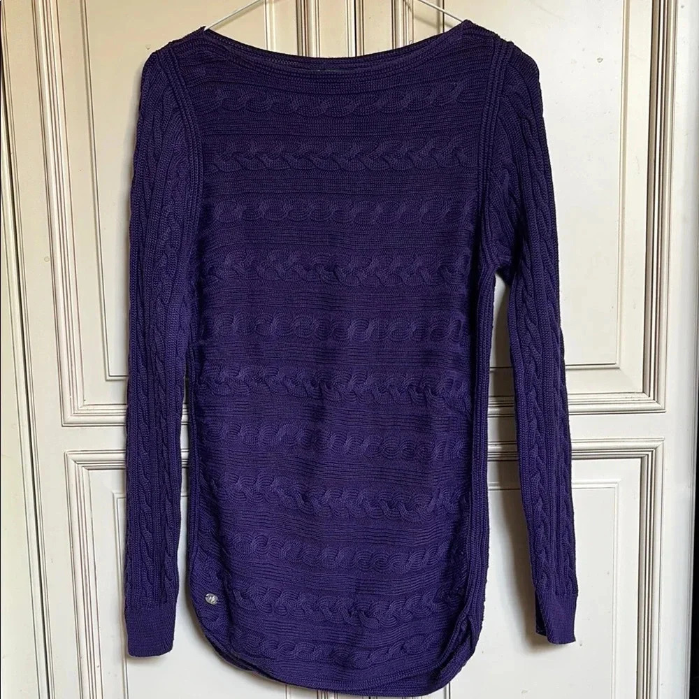 Purple Cable Knit Sweater 58% Cotton